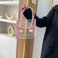 thumbnail image 2 of Bolso pequeño transparente para mujer bolso de PVC transparente impermeable rosa, 2 of 5