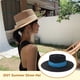 thumbnail image 5 of Minnieouse Sombrero de paja de verano de ala ancha, transpirable, para acampar al aire libre, Picnic, pesca, viajes, playa, moda, tapa plana, gorra Sombreros Azul negro NO6 Minnieouse AP012495-06, 5 of 6
