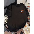 thumbnail image 2 of PRIVATHINKER Men'S Cotton Graphic T-Shirt - Casual Loose Fit, Shark Attack Print, Short Sleeve, Crew Neck, Breathable Summer Tee for Casual Attire, Outdoor Apparel | Graphic Tee | Breathable Materia, 2 of 8