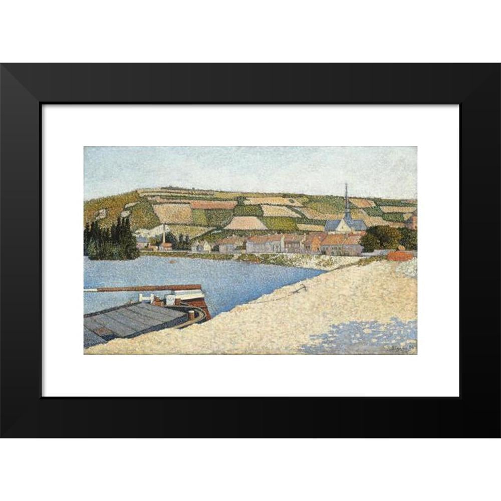 Paul Signac 14x11 Black Modern Framed Museum Art Print Titled - Les Andelys, Cote D'Aval (1886)