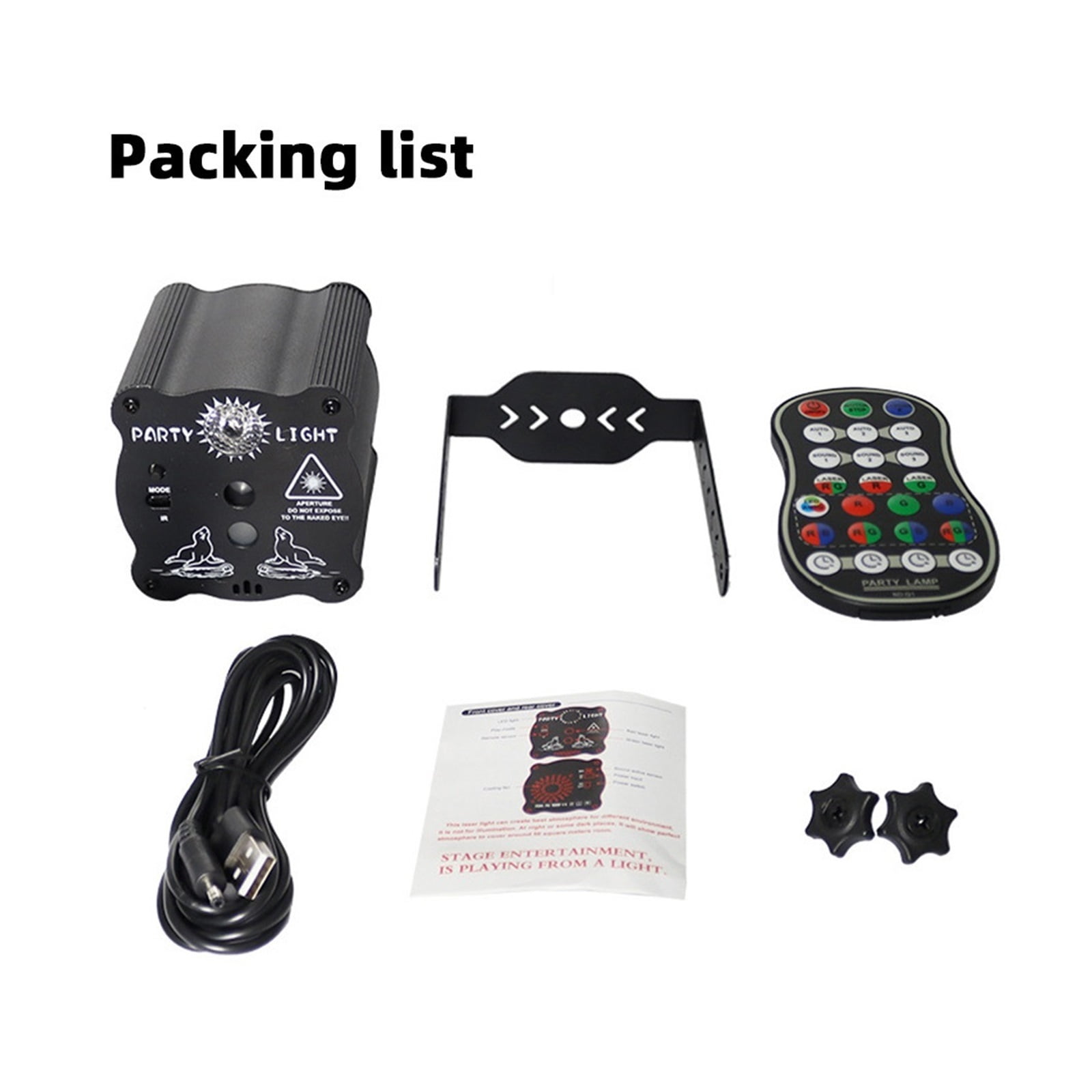 Party DJ Disco Light USB Rechargeable RGB LED Strobe Stage Sound Activated Projector For Dance Birthday Wedding Bar Xmas