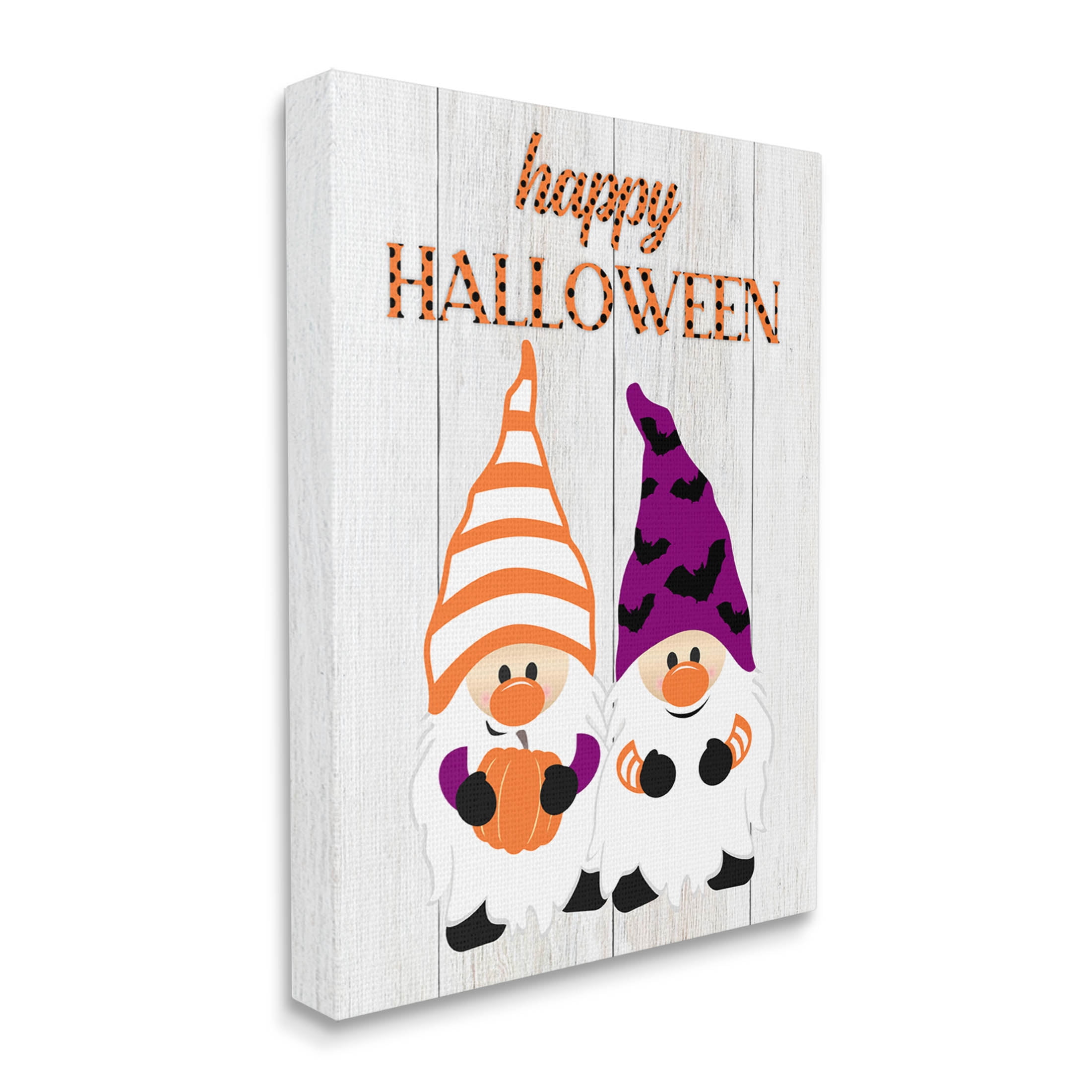 Stupell Industries Happy Halloween Seasonal Gnomes Graphic Art Gallery Wrapped Canvas Print Wall Art, Design by CAD Designs