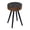 Brown+Black | 15.7-Inch, variant on GZXS Modern Boho Round End Table, Two-Tone Accent Side Table with Carved Top, Sturdy Solid Wood Legs, 100 lbs Load Capacity, Easy Assembly, 15.75" Dia x 22.05" H, Black+Brown