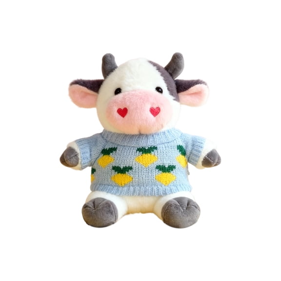 Cow Stuffed Animal Cute Throw Pillows Doll, 9" Cow Plush Gift Soft Toy for Teens, Cow Plushie Home Christmas Thanksgiving Decorations C