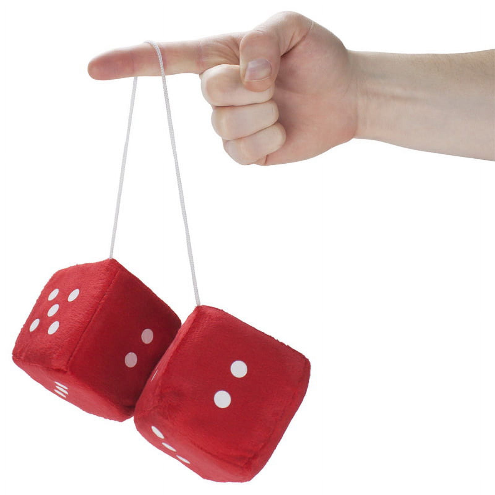 Brybelly Holdings MDIC-001 Pair of Red 3 in Hanging Fuzzy Dice