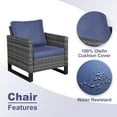 thumbnail image 6 of PARKWELL 6Pcs Patio Rattan Wicker Outdoor Conversation Sets 5 - Person Seating Group Patio Furniture Set, including Sofa, Chairs, Coffee Table and Ottomans with Blue Cushion, 6 of 6