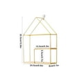 thumbnail image 3 of House-Shaped Wall Shelf with Wood Base - No-Drill Double Layer Display Rack Floating Shelves Nursery Decor Photo Frame Holder(Gold), 3 of 6