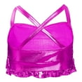 thumbnail image 3 of YUUMIN Girls Sequins Hip Hop Jazz Dance Tops Metallic Tiered Ruffles Crop Bra Vest Ballroom Dancing Clothes Hot Pink 14, 3 of 6