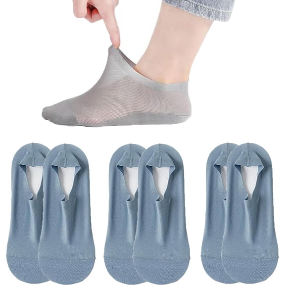 Zeanaturals Ultra Thin Liner Non Slip No Show Socks, Womens Men Soft Breathable Ice Silk Sock oft Lightweight No Show Sock
