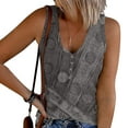 thumbnail image 1 of Womens Tank Summer Buttons Sleeveless V-Neck Casual Blouse, 1 of 5