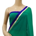 thumbnail image 4 of Atasi Women Georgette Saree Solid Sea Green Casual Sari With Unstitched Blouse Piece, 4 of 7