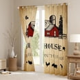 thumbnail image 3 of Farm Animals Curtains & Drapes Windmill Decor Farmhouse Country Lodge Cabin Barn Door 30%-50% Blackout Curtains,Rustic Vintage Pinwheel Curtains,Sheep Cock Rooster Pig Horse Dog Room Decor, 3 of 6