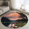 thumbnail image 2 of Deer Forest Round Rug 3.3ft Washable Circle Entryway Rugs Non Slip Modern Art Elk Trees Area Rug Indoor Floor Carpet for Bedroom Kitchen Living Room Home Office Dining Room Nursery, 2 of 7