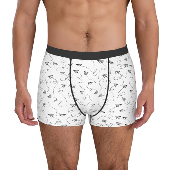 Hirioo Airplane for Men's Boxer Briefs Men Cotton Underwear Boxer Briefs Panties-Small