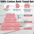 thumbnail image 4 of KAHAF COLLECTION 6 Piece Towel Set Pink – 100% Ringspun Cotton Soft & Highly Absorbent – Includes 2 Bath Towels, 2 Hand Towels & 2 Washcloths – Quick Dry, Durable, and Luxurious Bathroom Ess, 4 of 7
