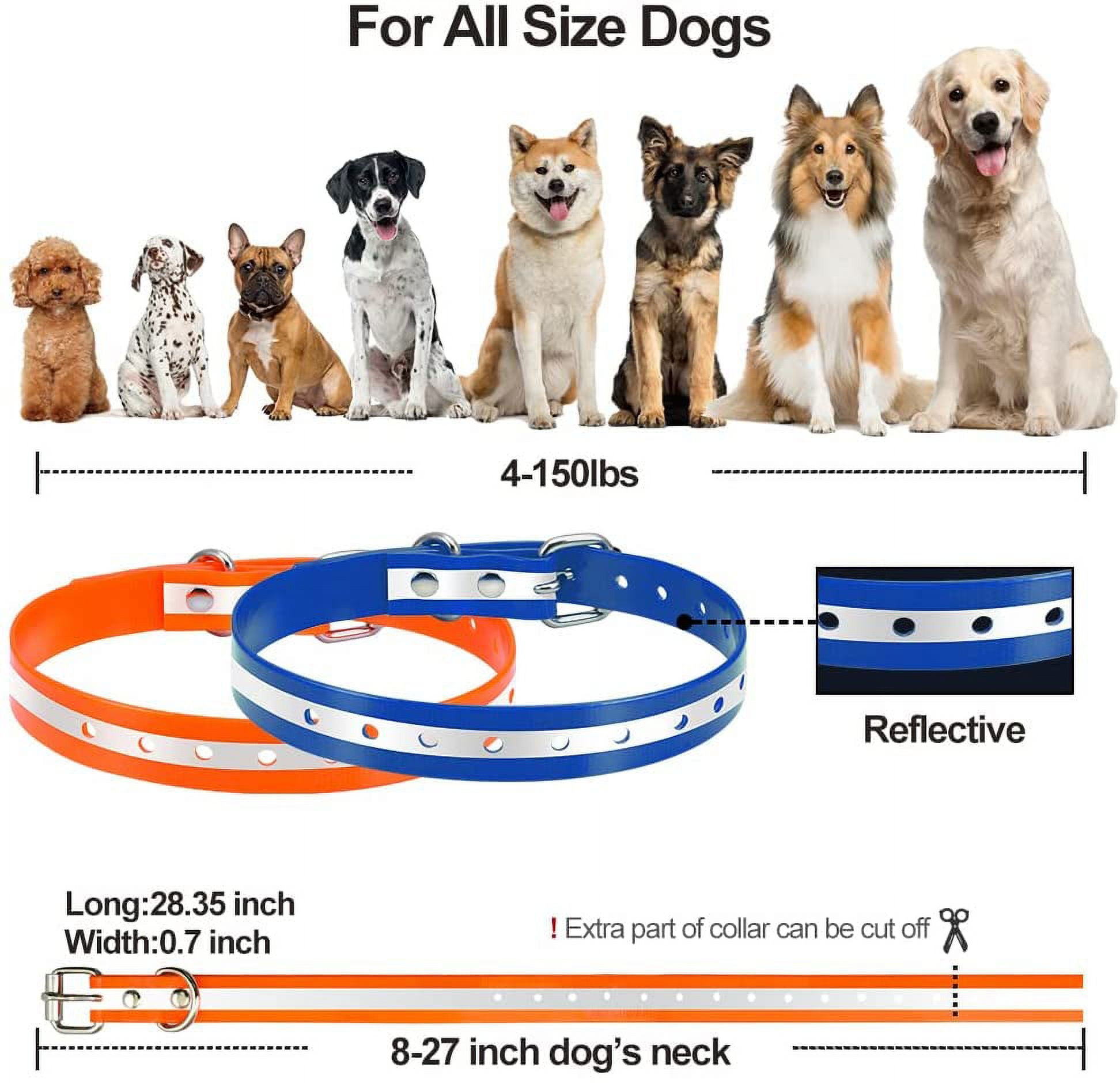 Paipaitek Shock Collar Replacement Strap, Reflective Adjustable Dog Replacement Collars  Straps for remote trainer for dogs Sportdog shock collar Replacement shock collar strap