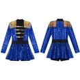 thumbnail image 6 of iiniim Kids Girls Long Sleeve Tassel Epaulet Shiny Sequins Dress Jumpsuit Stage Performance Blue 16, 6 of 7