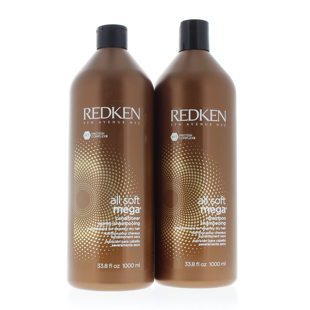 Redken All Mega Soft Shampoo And Conditioner 33.8 oz/1000 ml Set