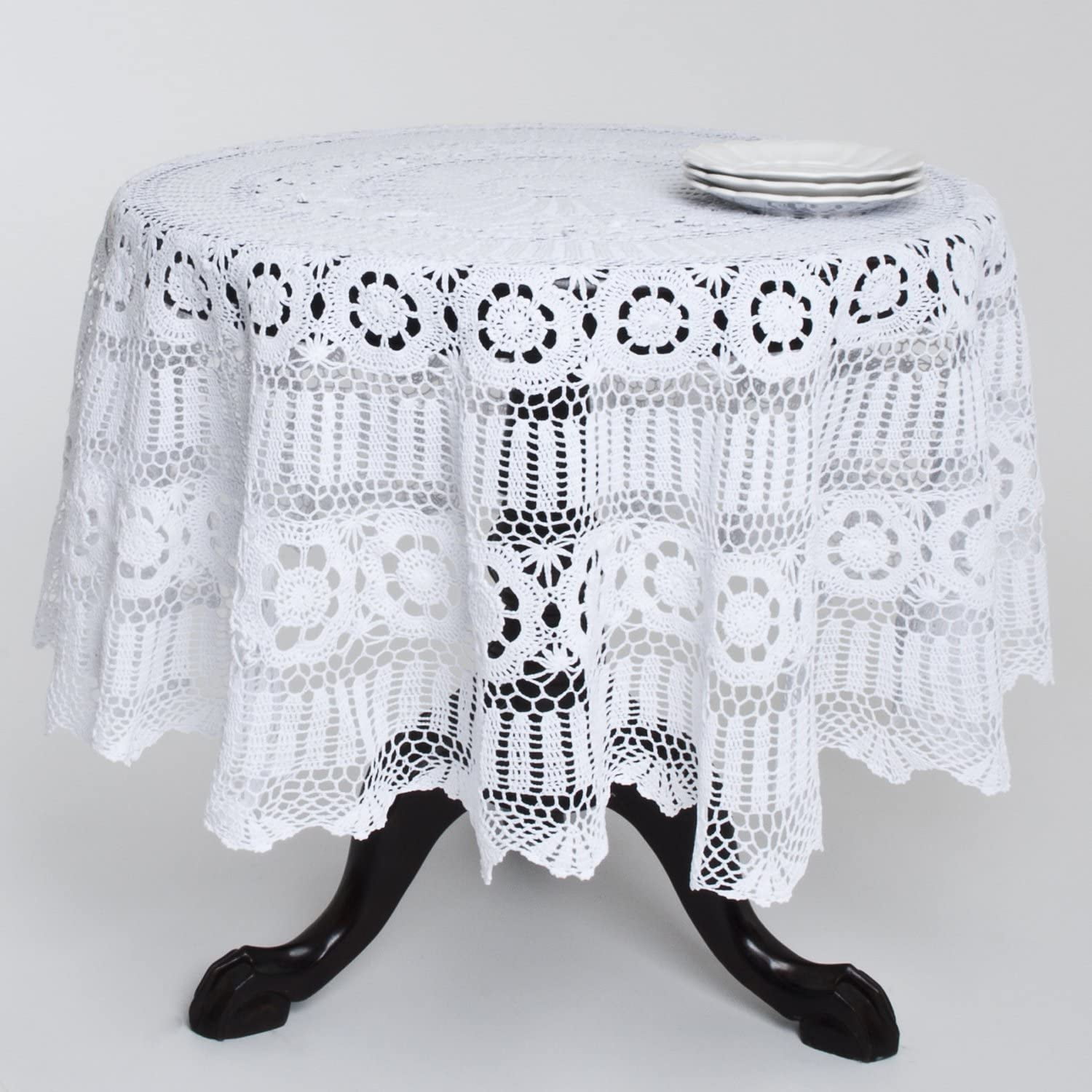 Download Fennco Styles Handmade Crochet Lace Cotton Tablecloth (30 ...