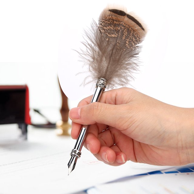 Feather Pen, Student Gift With Cute Feather Decor Feather Pen Set, Calligraphic For Kids, Students Type 2