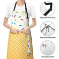 thumbnail image 6 of Lsque White Ice Cream Waterproof Apron Chef Aprons for Men Heavy Duty Chemical Work Apron Extra Long Grilling Aprons with Adjustable Bib Apron, 6 of 9