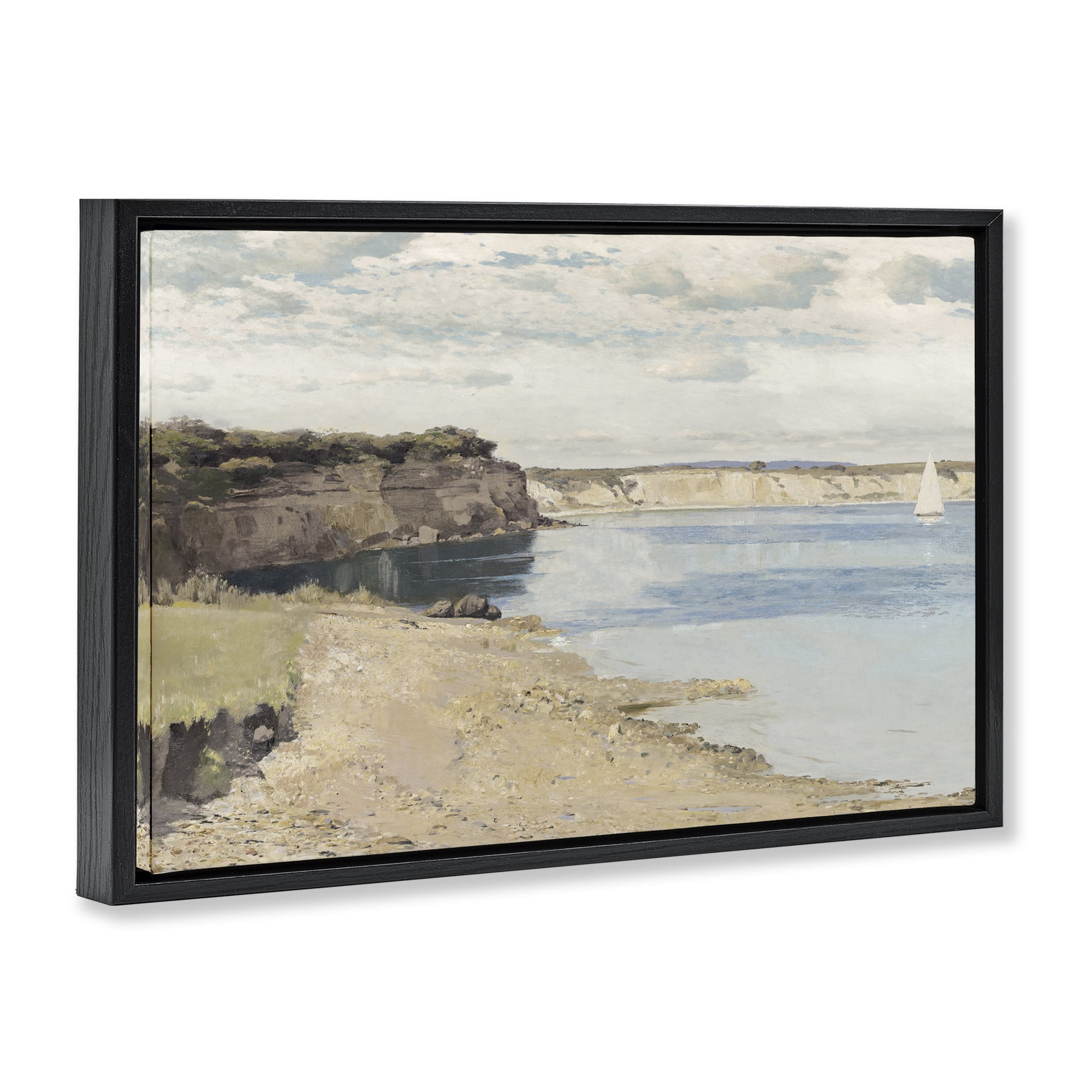 Stupell Industries Set Sail Peaceful Cove Black Framed Floater Canvas Wall Art, design by Christy McKee