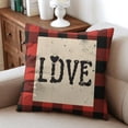 thumbnail image 3 of Valentine's Day Red Buffalo Plaid Check Black Striped Anniversary Wedding Throw Pillow Covers 16"x16", 1 Pcs, Linen Study Sofa Cushion Cover Indoor Living Room Home Decor, 3 of 6