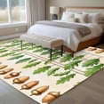 thumbnail image 5 of Green Leaf Washable Living Room Rugs 5'x8', Brown Oak Fruit Plants Cartoon Fruits Abstract Beige Low Pile Throw Large Area Rug Non-Slip Sturdy Edge Binding Carpet for Living Room Kitchen Office, 5 of 9