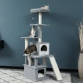 thumbnail image 4 of Fast Delivery Pet Cat Tree House Tower Condo Wood Cat Scratching Sisal-Covered Scratch Posts Pads with Play Ball for Cats Kitten ShopWise Round, 4 of 16