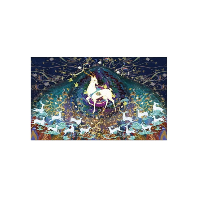 Tapiz de pared con diseño de alces psicodélicos para pared, 150 x 130 cm
