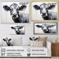 thumbnail image 4 of Designart "Minimalist Black And White Cow I" Animals Cow Floater Framed Wall Decor, 4 of 5