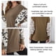 thumbnail image 5 of Las mujeres de manga larga superior de cuello redondo mangas Batwing impreso blusa Casual para oficina en casa, 5 of 6