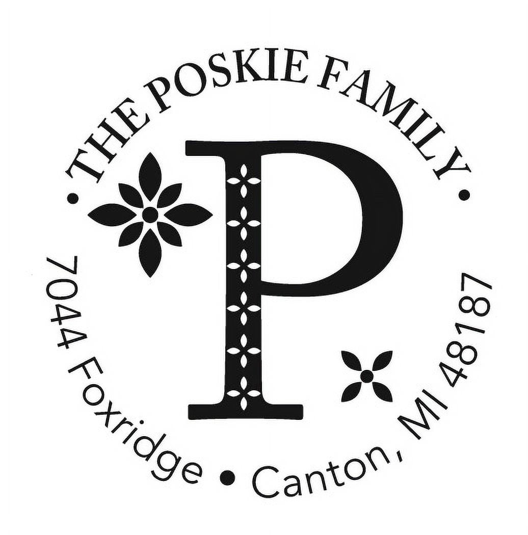 Personalized Round Self-Inking Rubber Stamp - The Poskie