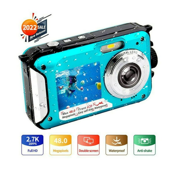 SEREE Waterproof Digital Camera Underwater Cameras FHD 2.7K 48 MP Dual