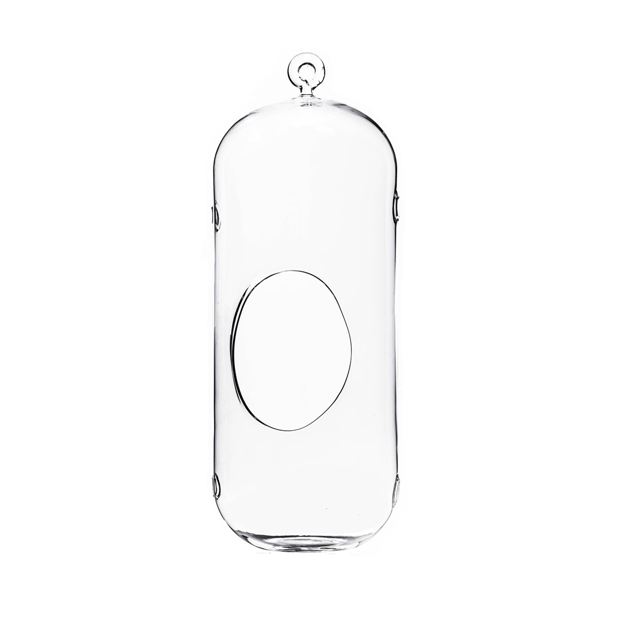 WGV Clear Cylindrical Hanging Glass Terrarium with Holes / Candle Holder - 5" Wide x 13" Height, Good quality Terrarium - 1 Pc