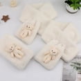 thumbnail image 4 of Cute Cartoon Bear Plush Scarf Women Student Winter Korean Style Faux Fur Warm Thickened Cross Scarves Autumn Girl Scarf New Gift (Little Bear), 4 of 7
