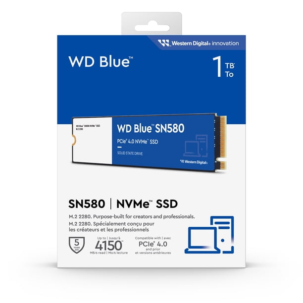 Western Digital WD Blue 1TB SN580 NVMe Internal SSD, PCIe Gen 4.0
