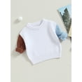 thumbnail image 3 of Wassery Infant Baby Sweaters for Boys Girls Long Sleeve Crew Neck Contrast Color Loose Knitted Pullovers Tops 3 6 9 12 18 24 Months Newborn Fall Winter Warm Knitwear, 3 of 7