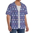thumbnail image 2 of PAYOHTO Boho Rows Of Flowers And Leaves Mens Hawaiian Casual Short-sleeved Shirt Tropical Summer Beach Button Down Shirts, 2 of 7