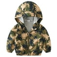 thumbnail image 3 of FYMNSI Toddler Boys Hooded Jacket Windbreaker Lightweight Zip up Hoodies Outwear Cartoon Fall Clothes for Kids 3-4T Camouflage, 3 of 10