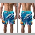 thumbnail image 3 of luoweisi Men's Beach Shorts Quick Dry Swim Trunks with Mesh Lining Dolphin M, 3 of 5