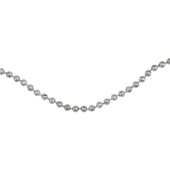15 ft. x 6 mm Metallic Celestial Silver Lame Beaded Christmas Garland