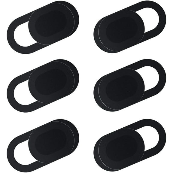 Webcam Cover, Laptop Webcam Cover Slide 6 Pcs, Laptop Camera Cover Slider, Phone Webcam Covers Slide for iPad, iPhone, Laptop, Desktop, PC, Tablet, Sliding Cover(Black)