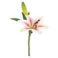 thumbnail image 3 of Artificial Single Stem Lily Pink-White 35cm for Indoor Outdoor Home Garden Vase Decoration, 3 of 9