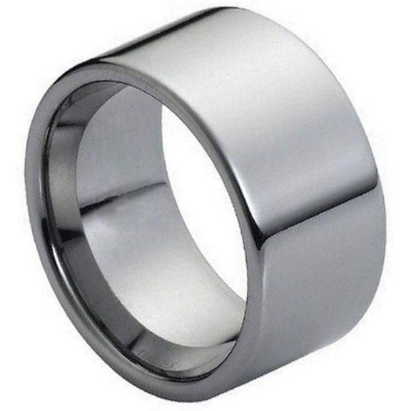 Ring for Men and Women Gifts With Thought Ring High Polished Flat Pipe Cut Style – 12mm Wedding Band Ring Ideal Rings for Couples