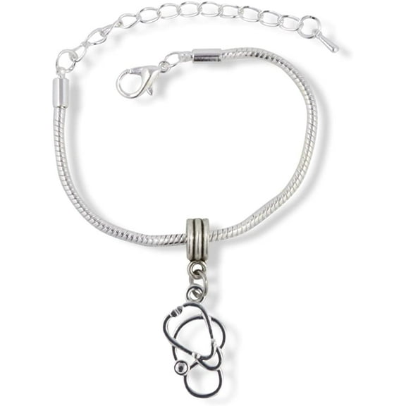 Emerald Park Jewelry Stethoscope Snake Chain Charm Bracelet
