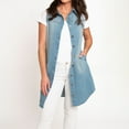 thumbnail image 4 of Elsie & Zoey Tamar XL Light Wash Denim Sleeveless Shirt Duster Dress for Women, 4 of 8