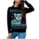 thumbnail image 1 of Suéter de cuello redondo para mujer, suéter navideño de manga larga, suéter de perro con cuello redondo para mujer, 1 of 3