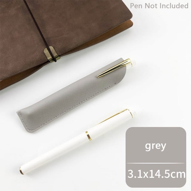 Porte-crayon en Cuir PU Sac de Rangement pour Stylos Étui à Stylos Couleur Unie Résistant à l'Usure Housse de Protection pour Stylo Petit Signe A5