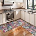 thumbnail image 3 of Kitchen Rugs Sets Of 2,Blue Ethnic Triangle Pattern Anti Fatigue Kitchen Mat Rugs Non Slip Washable,Decorative Kitchen Floor Mats for Kitchen,Sink,Laundry,17"X47", 3 of 5